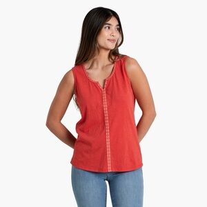 Kuhl Women’s Tank Top Orange/Rust Organic Cotton Fall Layering Tank Trim Medium